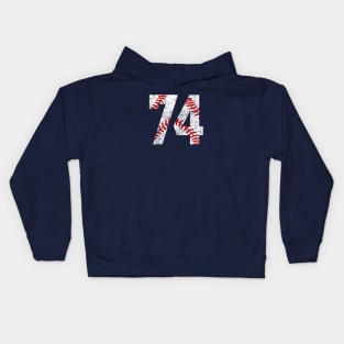 Vintage #74 Baseball Laces Baseball Mom Jersey Love Baseball Kids Hoodie